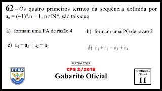 Os quatro primeiros termos da sequência definida por a_n=(-1)^n.n + 1, onde n é natural não nulo