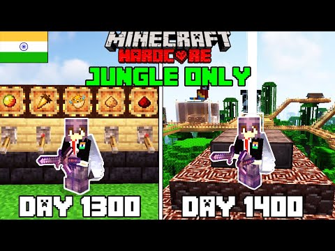I Survived 1400 Days in Jungle Only World in Minecraft Hardcore(hindi)