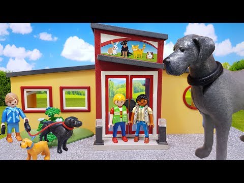 Besuch im Playmobil Tierhotel Pfötchen 9275 🐕 Spielzeug Film für Kinder 🐾 Playmobil Neuheit 2018