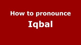 How to pronounce Iqbal