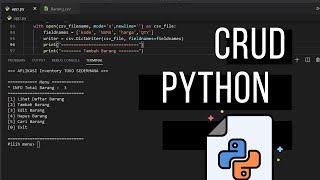 Penjelasan Progran &amp; Demo Program - Crud Toko Python dengan file CSV