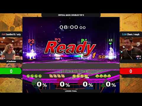 Critical Mass SSBM - Arty/bonfire10 (Green) vs. Chem/mayb (Red) - Melee Doubles LF