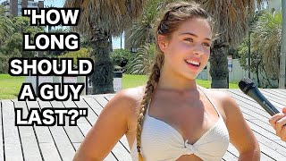 Beach Babes on How Long Should A Guy Last in Bed BEACH INTERVIEWS Mp4 3GP & Mp3