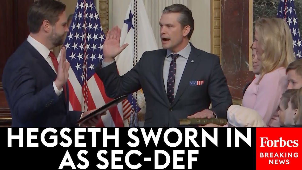 BREAKING NEWS: Pete Hegseth Sworn In As Secretary Of Defense By JD Vance