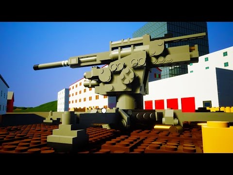 HUGE FLAK CANNON SHOOTING DOWN HELICOPTERS IN BRICK RIGS  - Brick Rigs Workshop Creations Gameplay
