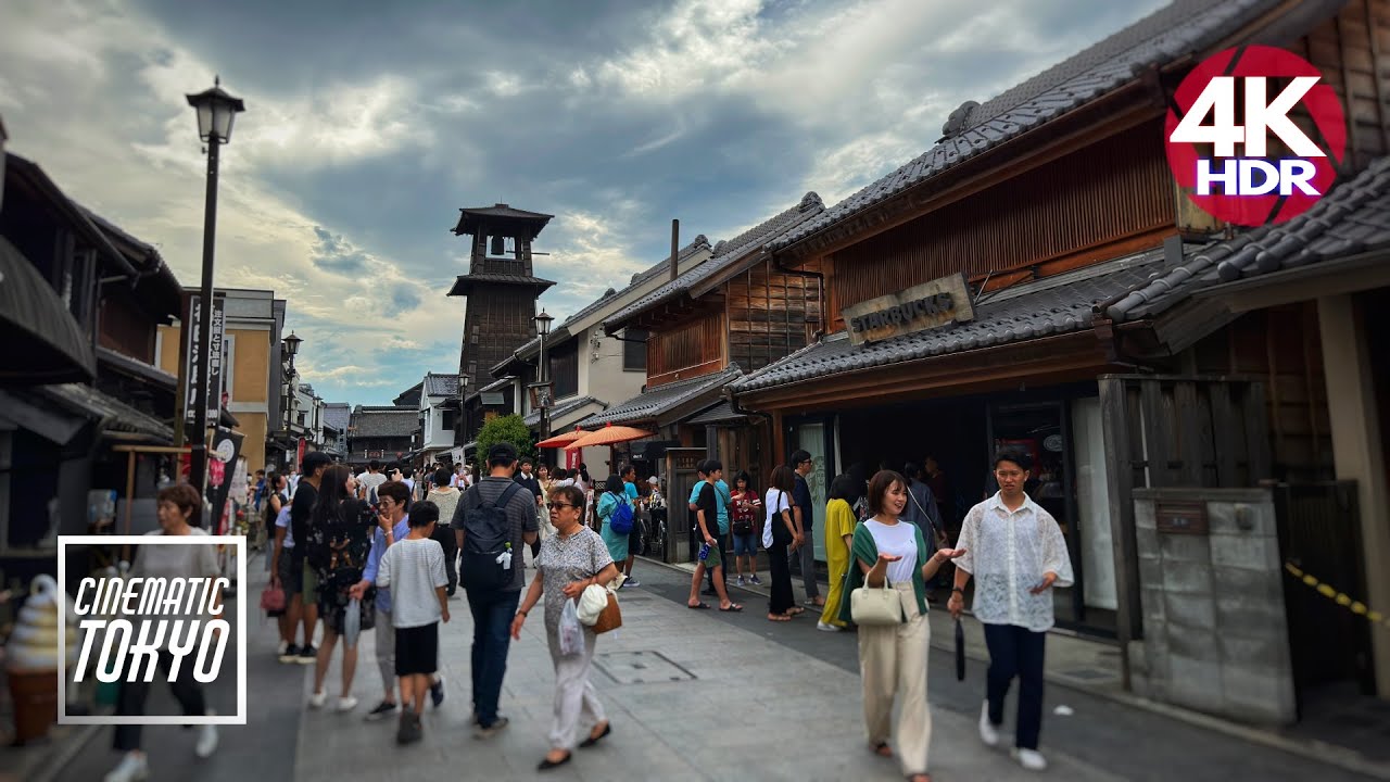 Immersive street-level walking tour through Kawagoe Koedo, Japan, showcasing authentic urban landscapes, local architecture, and the vibrant atmosphere of the city's neighborhoods