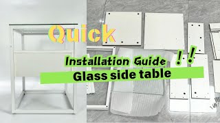 SKU 1200460 White Glass Side Table Assembly | Quick & Easy Setup