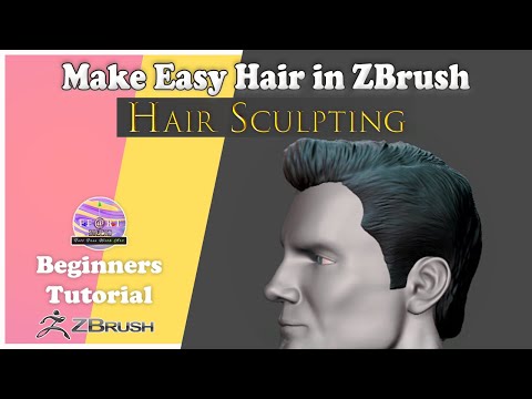 Hair sculpting in ZBrush | Using hair brush | Easy step by step tutorial for beginners