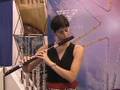Nina Perlove, playing on a Sankyo wood flute