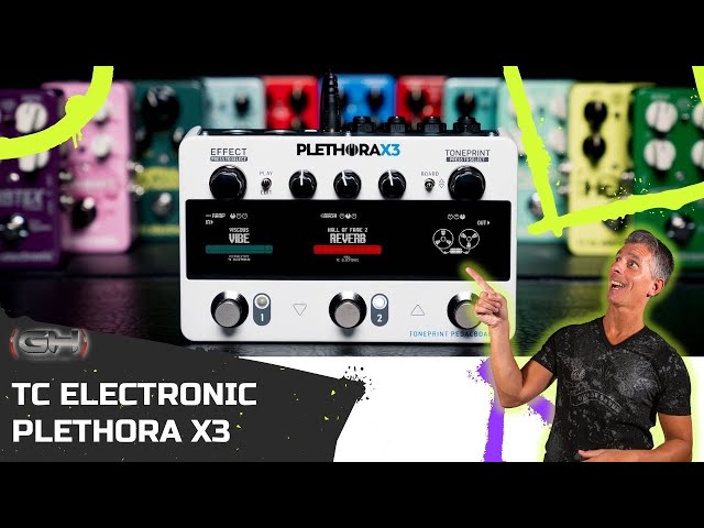 Vídeo relacionado con TC Electronic PLETHORA X3 Pedal de guitarra | Pedalboard TonePrint con hasta 127 tableros | 3 espacios para pedales | 75 espacios TonePrint por efecto | 3 interruptores de pie MASH | Looper de cinta