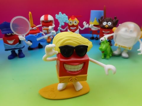 2015 McDONALDS HAPPY IN COSTUME HAPPY MEAL SET OF 8 TOYS VIDEO REVIEW