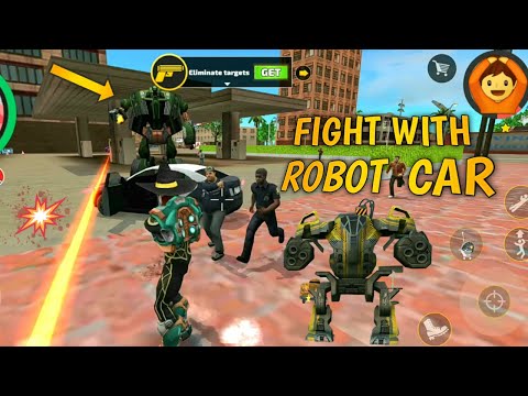 Fight With Robot Car In Rope Hero Vice Town Game - Part 4