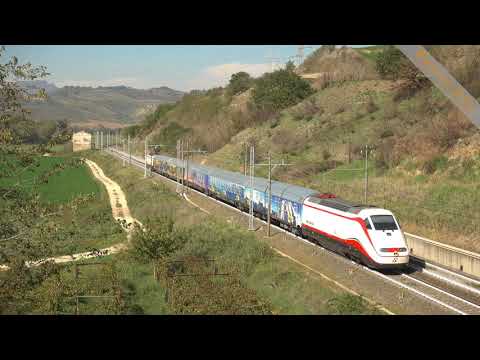 The train of Partito Democratico running near Fara Sabina