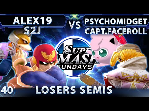 SSS 40 - S2J & Alex19 (Blue) Vs. PsychoMidget & Captain Faceroll (Red) SSBM Losers Semis - Smash