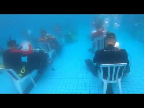 Dia de prova no curso de mergulho. CMAUT / CBMSC