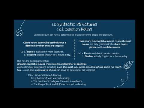Syntax Group 6 "Noun Phrase & Agreement - Classification of Nouns Syntactic Structure"