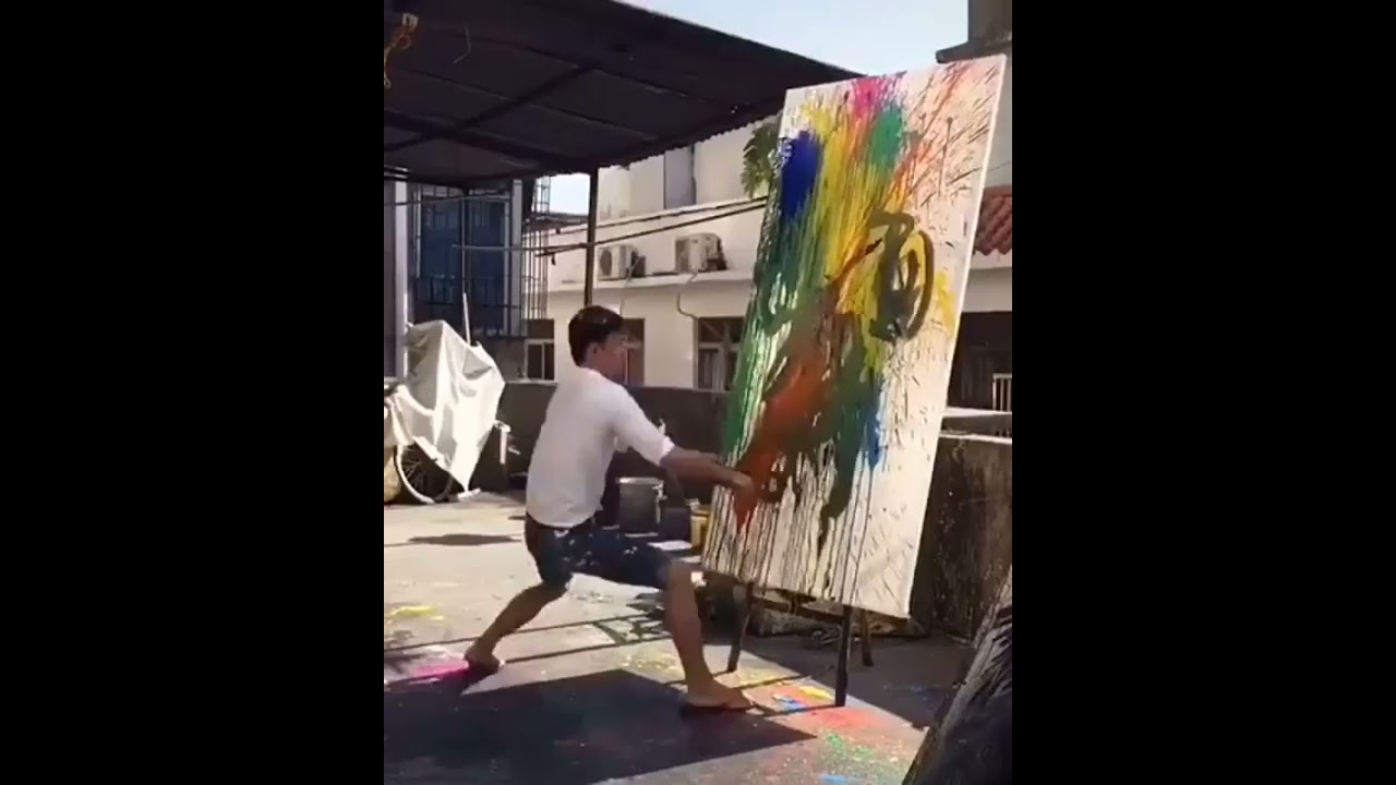 crazy splash background painting