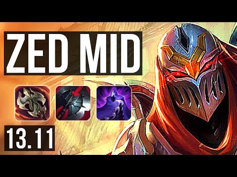 ZED vs VEIGAR (MID) | 6 solo kills, Godlike, 800K mastery | KR Master | 13.11