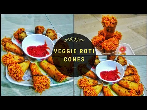 Veggie Roti Roll Cones 🔥 रोटी रोल कोन🔥 #ritafoodkeys #how to make #roti rolls