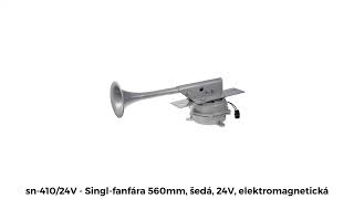 Singl-fanfára 560mm, šedá, 24V, elektromagnetická