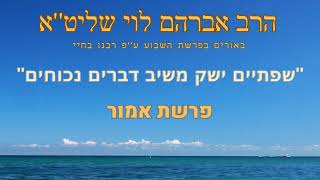 פרשת אמור - ''שפתיים ישק משיב דברים נכוחים'' - ביאורים על פ''ה לפי רבנו בחיי - הרב אברהם לוי שליט''א (הרב שלמה לוינשטיין) - התמונה מוצגת ישירות מתוך אתר האינטרנט יוטיוב. זכויות היוצרים בתמונה שייכות ליוצרה. קישור קרדיט למקור התוכן נמצא בתוך דף הסרטון פרשת אמור - ''שפתיים ישק משיב דברים נכוחים'' - ביאורים על פ''ה לפי רבנו בחיי - הרב אברהם לוי שליט''א (הרב שלמה לוינשטיין) - התמונה מוצגת ישירות מתוך אתר האינטרנט יוטיוב. זכויות היוצרים בתמונה שייכות ליוצרה. קישור קרדיט למקור התוכן נמצא בתוך דף הסרטון