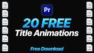 20 Free Animated Title Templates for Adobe Premiere Pro