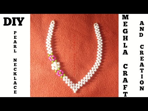 How to make a pearl necklace And Earrings//designer necklace And Earrings//Meghla Craft And Creation