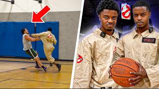 Ghostbusters Twins VS Gym Hoopers on Halloween!