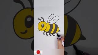 How to Draw a Cute Cartoon Bee 🐝 #shorts #tutorial