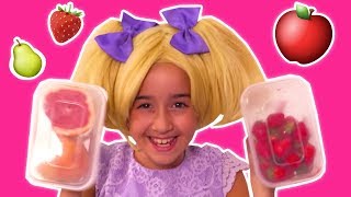 Learn Fruits With Princess Esme &amp; Olivia 🍓 Too Many Grapes! - Princesses In Real Life | Kiddyzuzaa