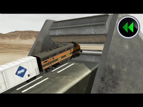 Reverse Trains vs Spinning Roller  - BeamNG Drive #2 - Reverse Beamng Drive