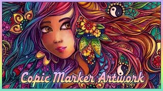 Graphic Identity - Copic Marker Artwork (rainbow colors)