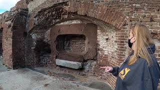 Artillery projectile found lodged in wall of Civil War FORT! Fort Sumter (Historic Tour)