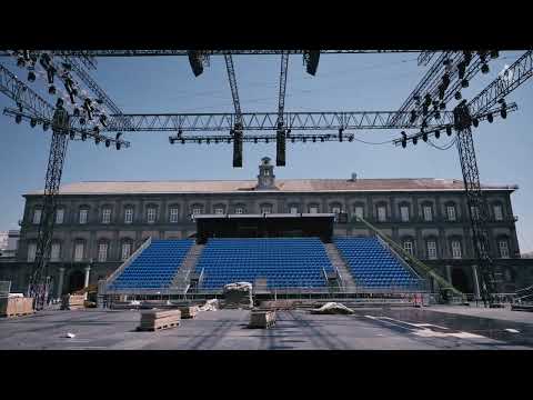 CEV Enel EuroVolley 2026 Men: l'allestimento dell'Arena in Piazza del Plebiscito a Napoli