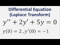 Laplace Transform Differential Equation: y'' + 2y' + 5y = 0 , y(0) = 2 , y'(0) = -1