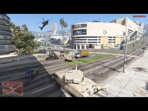 GTA V Airport Tank Rampage + 10 Star Escape [R.D.E. 4.0.4 Expanded & Enhanced]