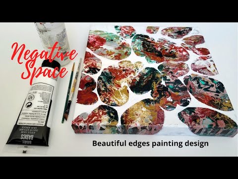 Stunning 🤩 Negative Space Painting on Acrylic Poured Canvas - – Inspirational FLUID ART IDEAS