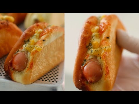 이 소시지빵 굽지마세요. 냄새맡고 동네사람들 다 달려옵니다. 갈릭버터 소시지빵 만들기/Garlic Butter Sausage Bread