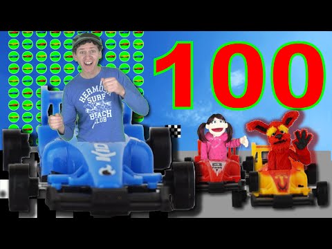 Learn to Count 1 to 100 Numbers with Race Cars Song | Learn English Kids