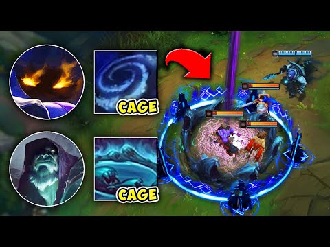 WE PLAYED THE SHRINKING CAGE OF DEATH! (THEY GET STUCK INSIDE) - League of Legends