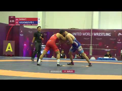 1/2 FS - 86 kg: T. SHIRAI (JPN) v. S. HASHEMIJOUYB (IRI)