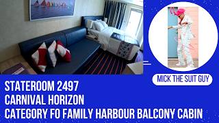 Stateroom 2497, a category FO Family Harbour Balcony Cabin on Carnival Horizon