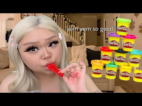 ASMR dumb b̶t̶c̶h̶ girl babysits you! 👶🏻👩🏼 (eats ur playdoh) *FAKE* (realistic)