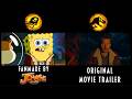 JURASSIC WORLD DOMINION And SPONGEBOB Parody Side By Side Comparison