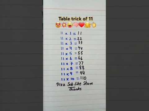 Table trick of 11🤩💥❤😜 #maths #table #multiplication #multiply #tabletrick #mathstricks #trending