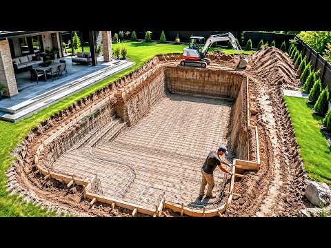 Man Builds Luxury Swimming Pool in His Backyard | Start to Finish by @EricLeCarreleur