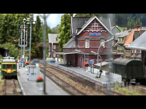 Sehr schöne Spur TT Modelleisenbahn: Eisenbahn der 1950er und 1960er Jahre in Belgien mit Dampfloks