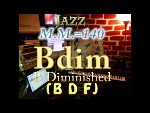 B Diminished (B D F) - Jazz - M.M.=140 - One Chord Backing Track