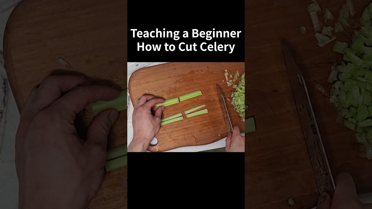 Teaching a Beginner How to Cut Celery  #funny #cooking #gordonramsay