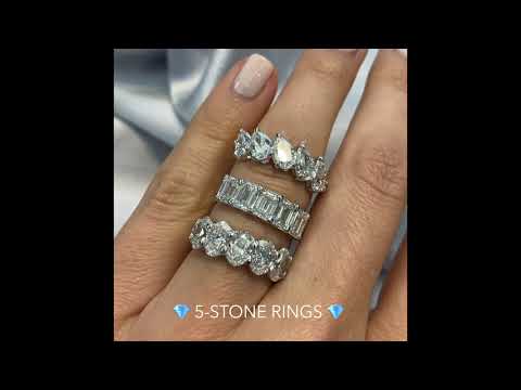 5-Stone Wedding Bands: Pear, Emerald and Oval